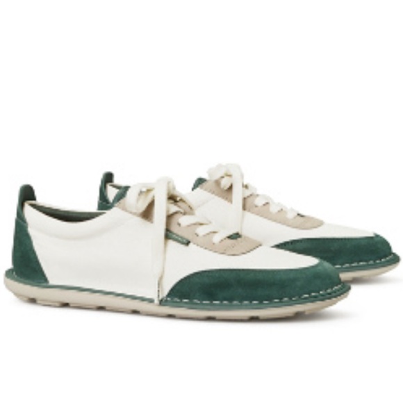 TORY BURCH Mineral Green Ivory Canvas Marina Boat Sneaker 8M - Picture 11 of 11